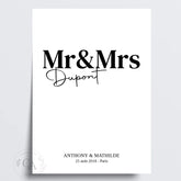 Affiche personnalisée "Mr & Mrs" – Cadeau unique pour couples